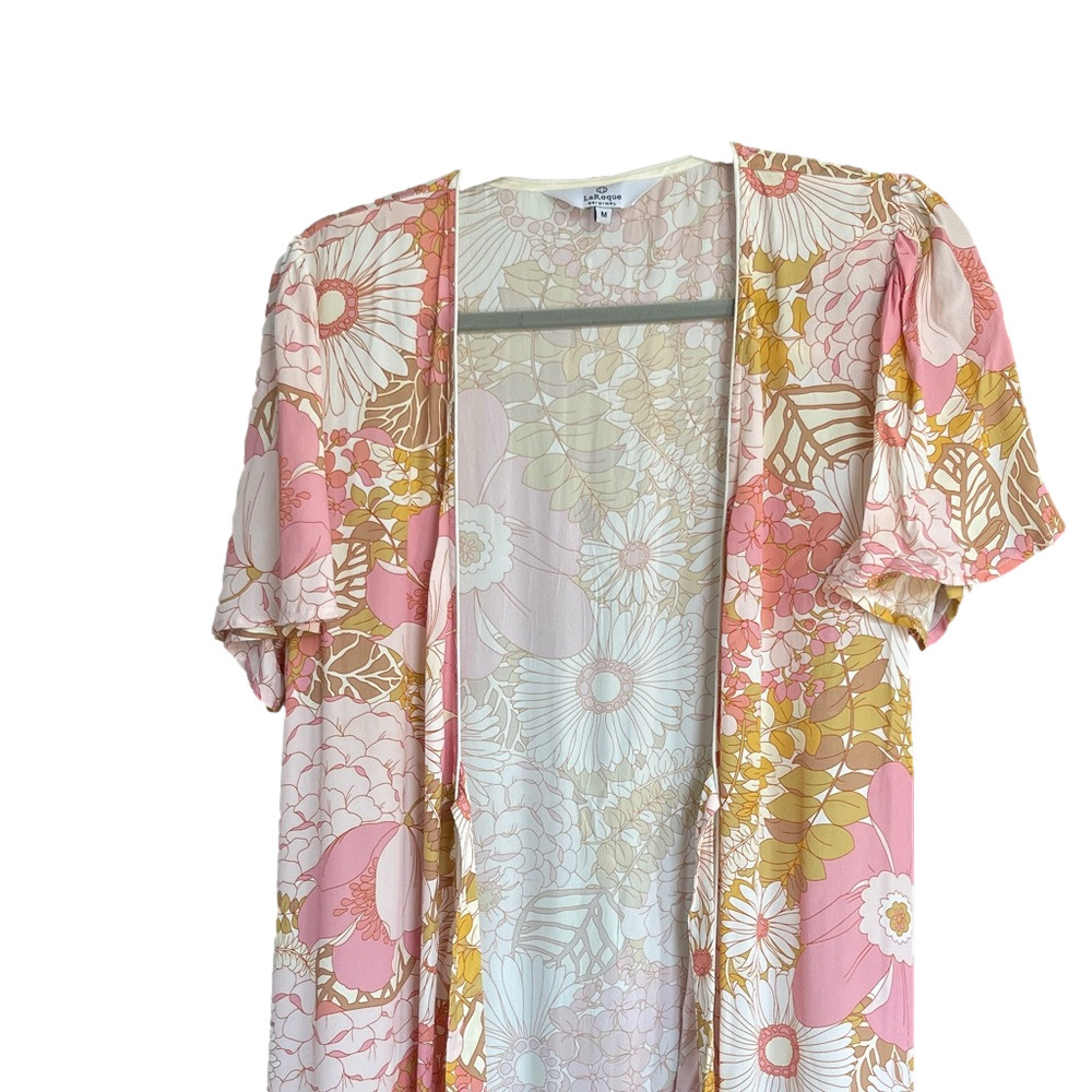 Floral Pink and Gold Maxi Dress - Picture 12 of 13